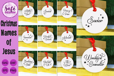 Christmas Names of Jesus for Ornaments Cut Files SVG SVG Safi Design 