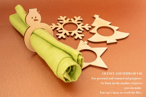 Christmas Napkin Holders Digital Vector File for Laser Cutter. SVG MaramadeLaser 