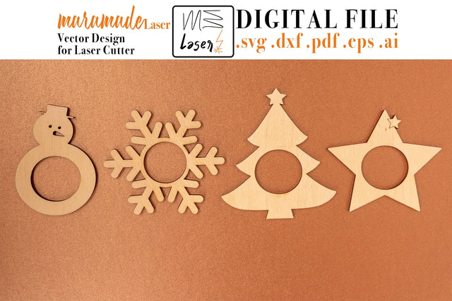 Christmas Napkin Holders Digital Vector File for Laser Cutter. SVG MaramadeLaser 