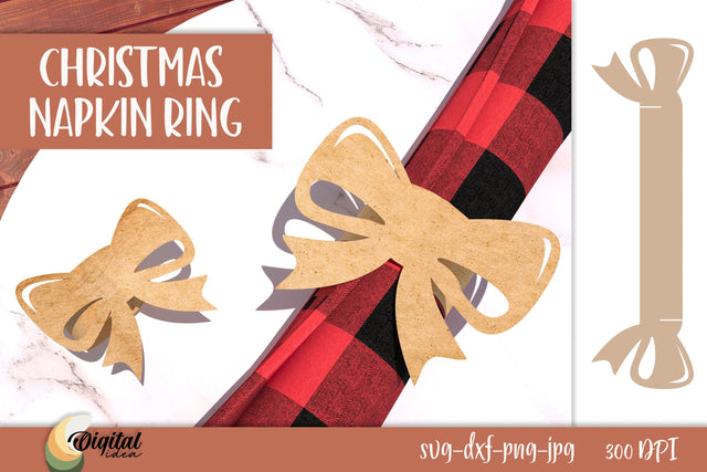 Christmas Napkin Ring Paper Cut. 3D Christmas Decor SVG. 3D Paper Evgenyia Guschina 