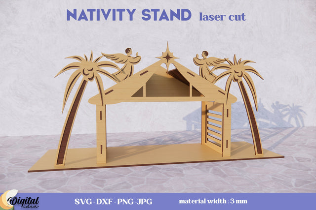 Christmas Nativity Laser Cut. Nativity Christmas. 3D Nativity Stand Laser Cut. SVG Evgenyia Guschina 