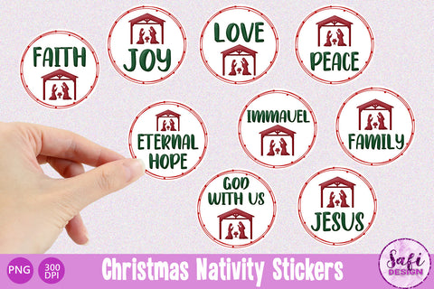 Christmas Nativity Printable Stickers SVG Safi Design 