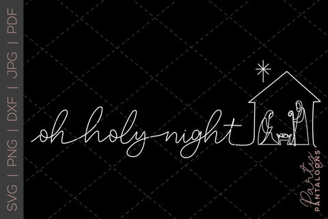 CHRISTMAS NATIVITY SCENE LINE ART | Christmas Svg | Oh Holy Night SVG Partypantaloons 