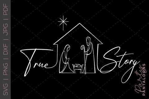 CHRISTMAS NATIVITY SCENE LINE ART | funny Christmas Svg SVG Partypantaloons 