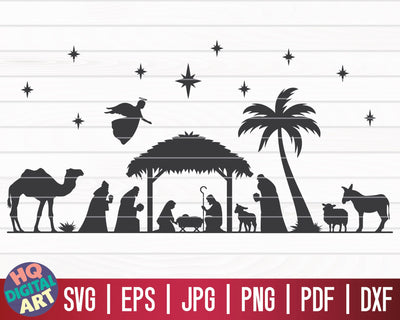 Christmas Nativity Scene SVG | Nativity Set SVG SVG HQDigitalArt 