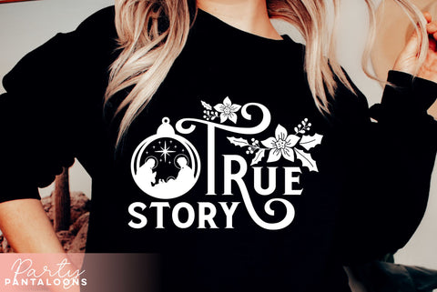 CHRISTMAS NATIVITY TRUE STORY FLORAL | Christmas Svg SVG Partypantaloons 
