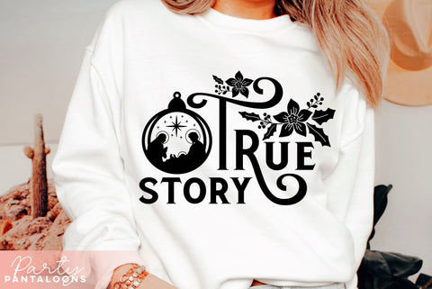 CHRISTMAS NATIVITY TRUE STORY FLORAL | Christmas Svg SVG Partypantaloons 