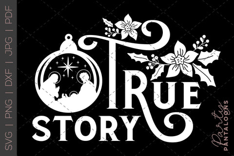 CHRISTMAS NATIVITY TRUE STORY FLORAL | Christmas Svg SVG Partypantaloons 