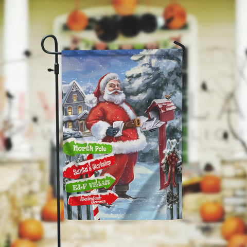 Christmas North Pole Garden Flag - 12x18 Garden Flag Sublimation Design Download PNG File Instant Download Sublimation CaldwellArt 