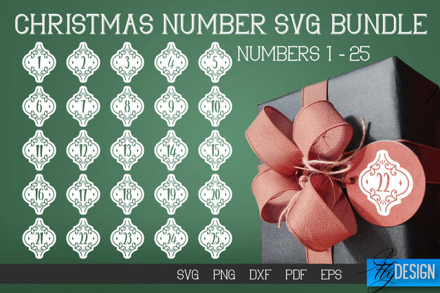 Christmas Numbers SVG | Christmas Design SVG | Christmas Ornament SVG Fly Design 