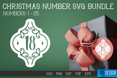 Christmas Numbers SVG | Christmas Design SVG | Christmas Ornament SVG Fly Design 