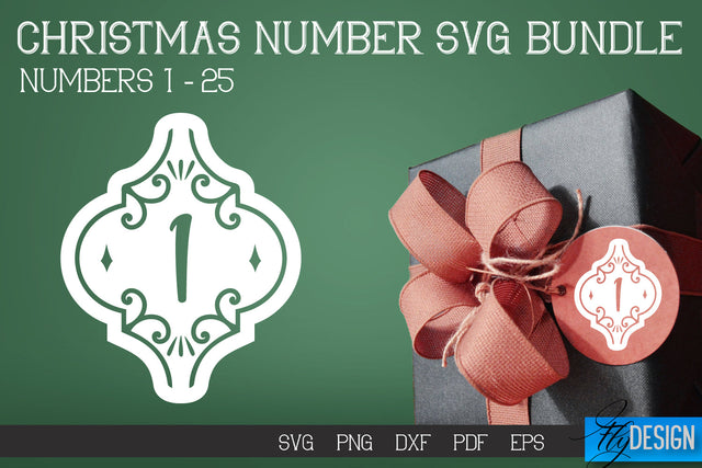 Christmas Numbers SVG | Christmas Design SVG | Christmas Ornament SVG Fly Design 