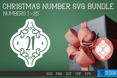 Christmas Numbers SVG | Christmas Design SVG | Christmas Ornament SVG Fly Design 