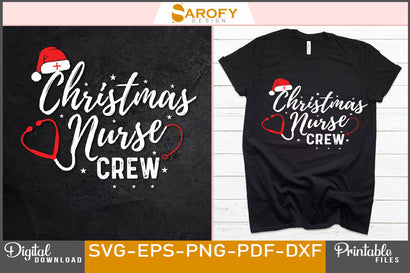 Christmas nurse crew Merry Christmas gift design for nurses SVG cricut files SVG Sarofydesign 