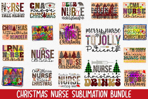 Christmas Nurse Sublimation Bundle Sublimation Rupkotha 