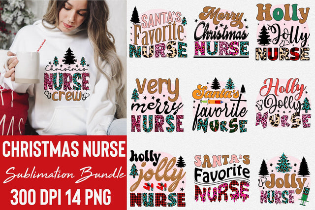 Christmas Nurse Sublimation Bundle Sublimation SVGArt 
