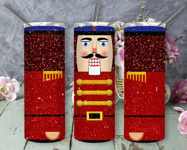 Christmas Nutcracker 20oz Full Tumbler Wrap, Nutcracker Glitter Tumbler Png, Merry Christmas Design Tumbler Template, Nutcracker Sublimation Design, Digital Download Sublimation DesignSVG 