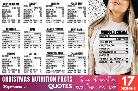 Christmas Nutrition Facts SVG Bundle SVG Regulrcrative 