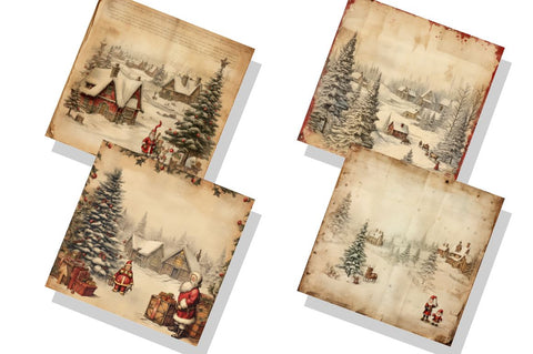 Christmas Old Paper backgrounds bundle Sublimation Regulrcrative 