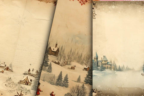 Christmas Old Paper backgrounds bundle Sublimation Regulrcrative 