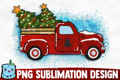 Christmas Old Truck Sublimation Design Sublimation MintyMarshmallows 