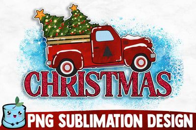 Christmas Old Truck Sublimation Design Sublimation MintyMarshmallows 