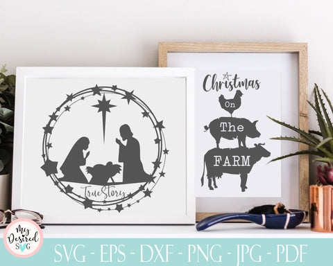 Christmas on the farm Svg, Merry Christmas SVG, Christmas SVG, Merry Christmas cut, Home decor svg, Christmas cutting, Christmas silhouette SVG MyDesiredSVG 