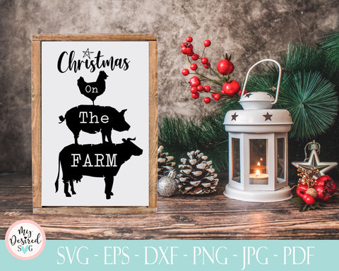Christmas on the farm Svg, Merry Christmas SVG, Christmas SVG, Merry Christmas cut, Home decor svg, Christmas cutting, Christmas silhouette SVG MyDesiredSVG 