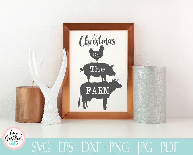 Christmas on the farm Svg, Merry Christmas SVG, Christmas SVG, Merry Christmas cut, Home decor svg, Christmas cutting, Christmas silhouette SVG MyDesiredSVG 