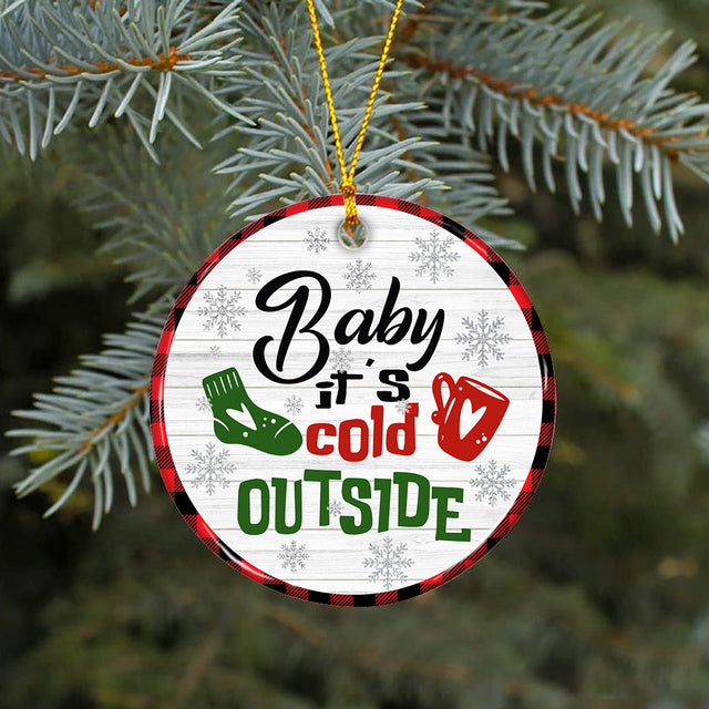 Christmas Ornament, 2022 Christmas Ornament, Family Christmas Ornament, Kids 2022 Christmas Ornament, Keepsake Gift, Baby, It's Cold Outside Sublimation CaldwellArt 