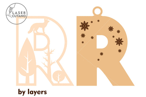 CHRISTMAS ORNAMENT Alphabet Bauble Bundle Multilayer Laser Cut Files, Mandala, Round Sign SVG, 3D Designs, Mini Design Bundles SVG LaserCutano 