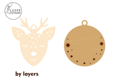 Christmas Ornament Animals Bauble Bundle SVG LaserCutano 
