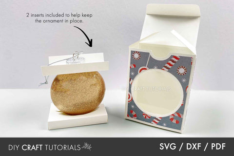 Christmas Ornament Box SVG - 3" (80mm) Flat Disc Ornament SVG DIY Craft Tutorials 