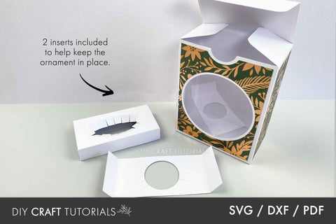Christmas Ornament Box SVG - 4" (100mm) Flat Disc Ornament SVG DIY Craft Tutorials 