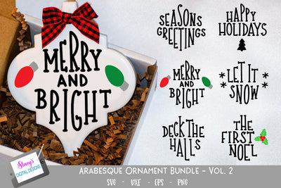 Christmas Ornament Bundle - 6 Arabesque Ornaments - Volume 2 SVG Stacy's Digital Designs 