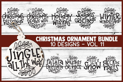 Christmas Ornament Bundle Vol 11 | Christmas SVG for Wood Rounds SVG Cheese Toast Digitals 