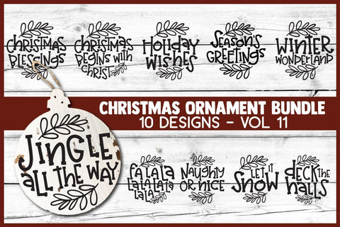 Christmas Ornament Bundle Vol 11 | Christmas SVG for Wood Rounds SVG Cheese Toast Digitals 