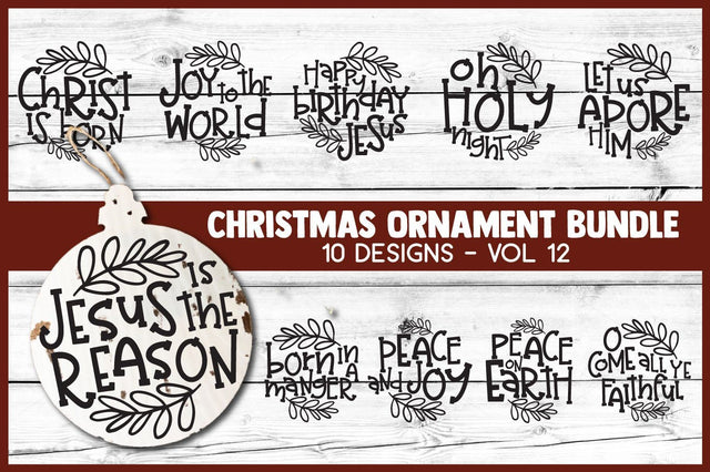 Christmas Ornament Bundle Vol 12 | Christmas SVG for Wood Rounds SVG Cheese Toast Digitals 
