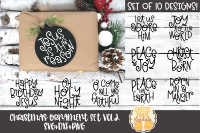 Christmas Ornament Bundle Vol 2 | Christmas SVG for Wood Rounds SVG Cheese Toast Digitals 