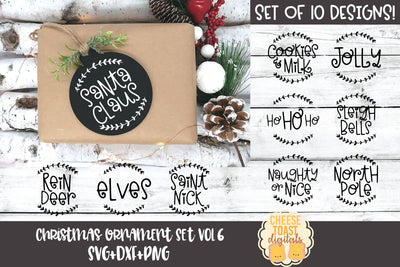 Christmas Ornament Bundle Vol 6 | Santa SVG for Rounds SVG Cheese Toast Digitals 
