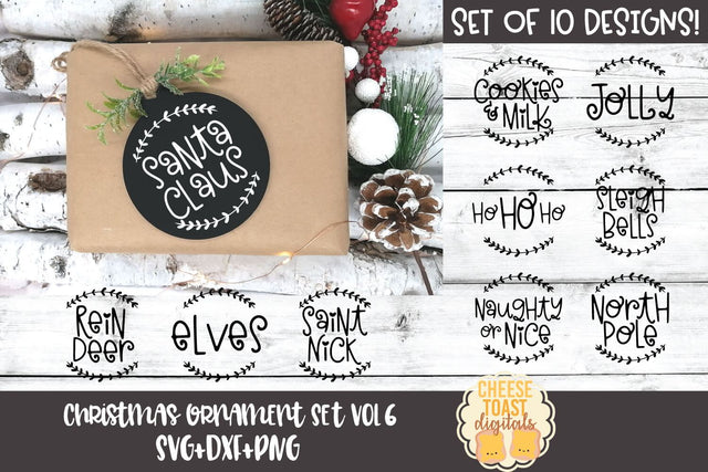 Christmas Ornament Bundle Vol 6 | Santa SVG for Rounds SVG Cheese Toast Digitals 