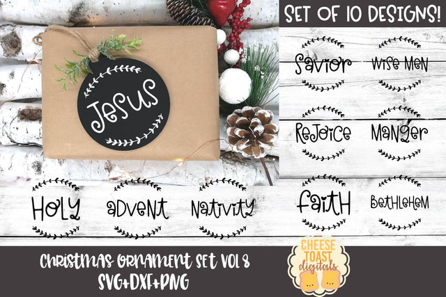 Christmas Ornament Bundle Vol 8 | Religious SVG for Wood Rounds SVG Cheese Toast Digitals 
