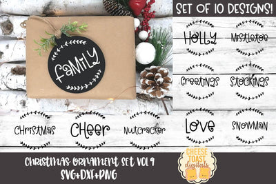 Christmas Ornament Bundle Vol 9 | Christmas SVG for Wood Rounds SVG Cheese Toast Digitals 