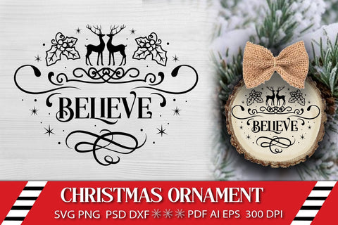 Christmas Ornament. Christmas Round Sign. SVG Samaha Design 
