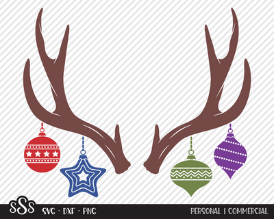 Christmas Ornament Deer Antlers | Christmas SVG SVG Texas Southern Cuts 