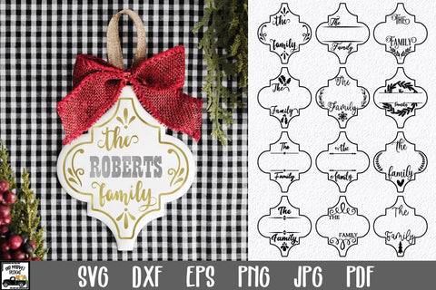 Christmas Ornament Family Monogram Bundle - Arabesque Tiles SVG Old Market 