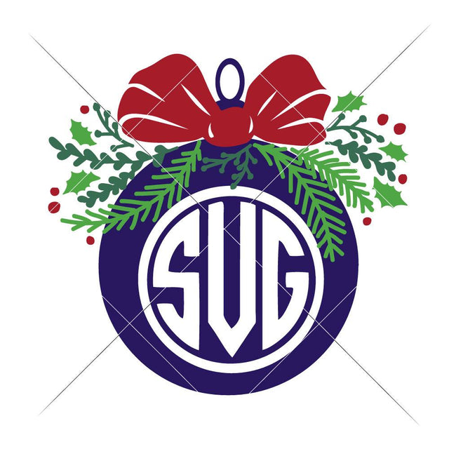 Christmas Ornament for Monogram multi color SVG Chameleon Cuttables 