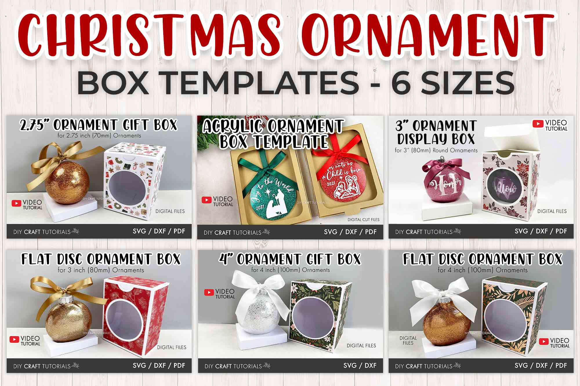 Acrylic Ornament Gift Box template