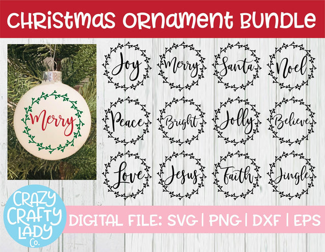 Christmas Ornament | Holiday Quote SVG Cut File Bundle SVG Crazy Crafty Lady Co. 