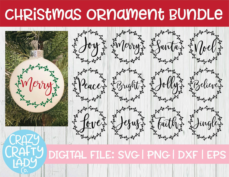 Christmas Ornament | Holiday Quote SVG Cut File Bundle SVG Crazy Crafty Lady Co. 